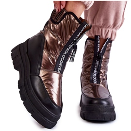 Vinceza Botas de neve confortáveis ​​femininas, marrom e preto Elodia multicolorido