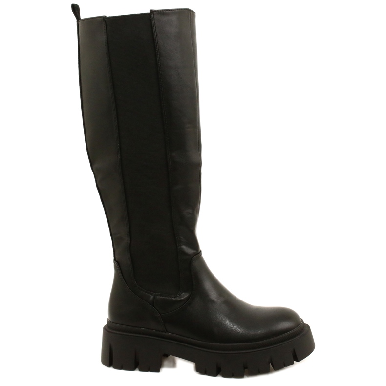Botas femininas forradas com pele Evento 22KZ35-5089 pretas preto