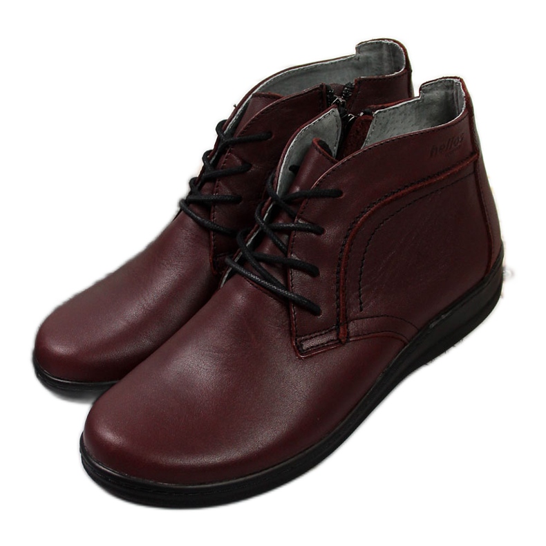 Botas de couro com isolamento cereja Helios 612-2 vermelho