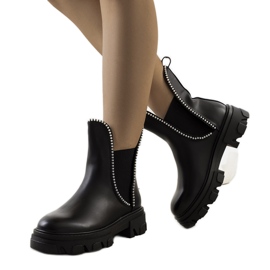 BM Botas pretas em sola de trator da Fermo preto