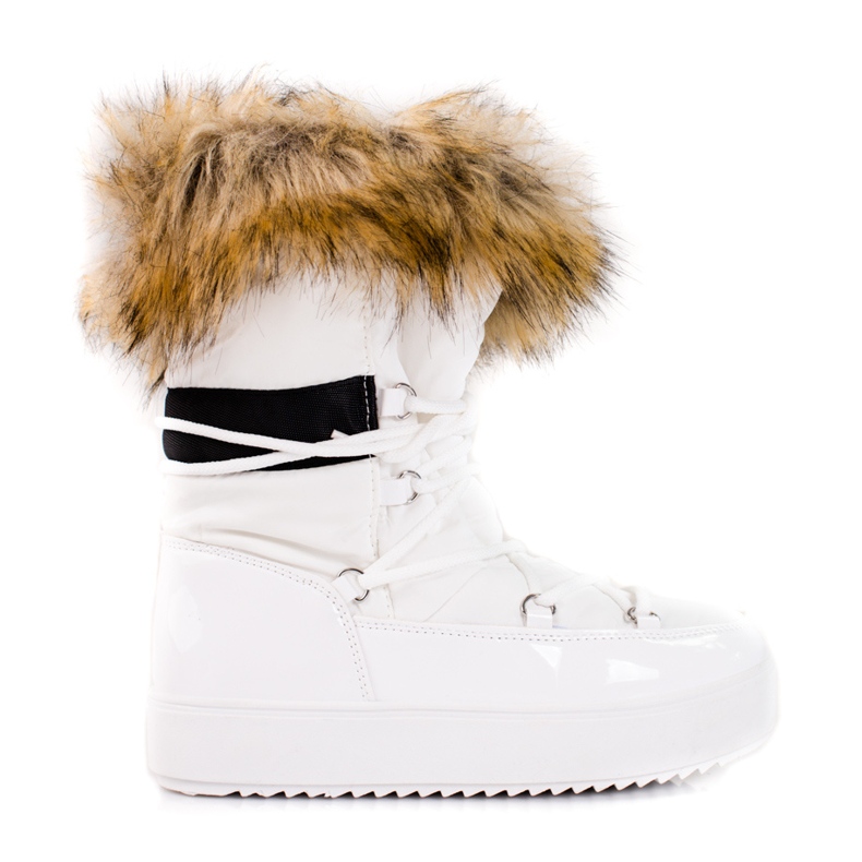 Botas de neve plataforma de mulher com pelo Shelovet branco
