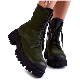 PL5 Botas quentes clássicas de camurça verde Caima