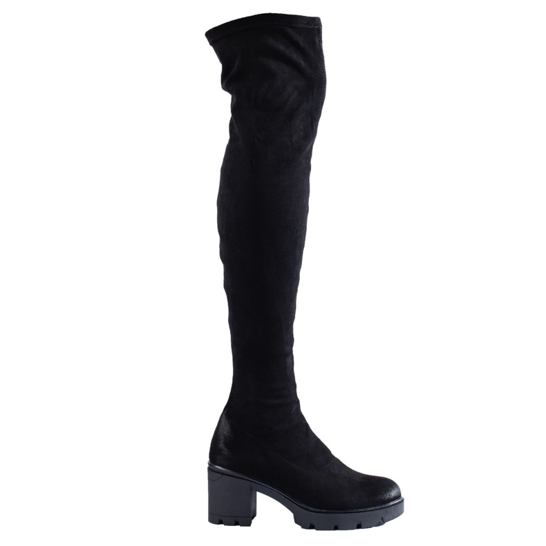 Botas femininas de cano alto no poste Shelovet preto