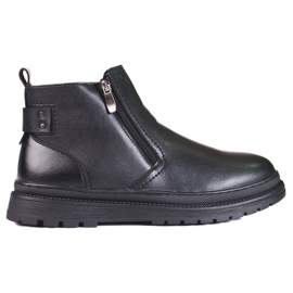 SHELOVET Botas altas pretas de homem com fecho de correr preto SHELOVET Botas altas pretas de homem com fecho de correr preto