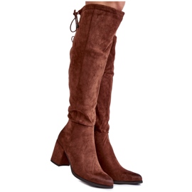 PL4 Botas femininas de camurça sobre o joelho La.Fi 270056FX-SU Marrom escuro