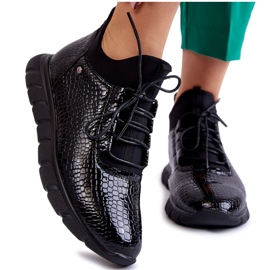 Vinceza Tênis femininos leves sem salto preto Soroco