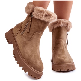 Vinceza Botas de camurça bege Rezan com pele e zíper Vinceza Botas de camurça bege Rezan com pele e zíper