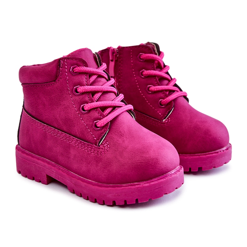 Botas Trappers infantis com zíperes Fuchsia Dexter rosa