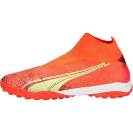 Chuteiras Puma Ultra Match+ Ll Tt 107034 03 laranja laranjas e vermelhos