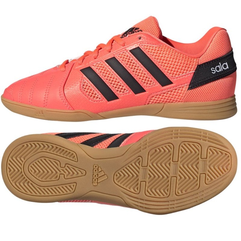 Chuteira Adidas Super Sala In Jr GW1700 vermelho laranjas e tintos