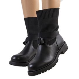Botas pretas com cabedal Ricky flexível preto
