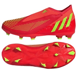 Chuteiras Adidas Predator Edge.3 Ll Fg Jr GW0985 vermelho laranjas e tintos Chuteiras Adidas Predator Edge.3 Ll Fg Jr GW0985 vermelho laranjas e tintos
