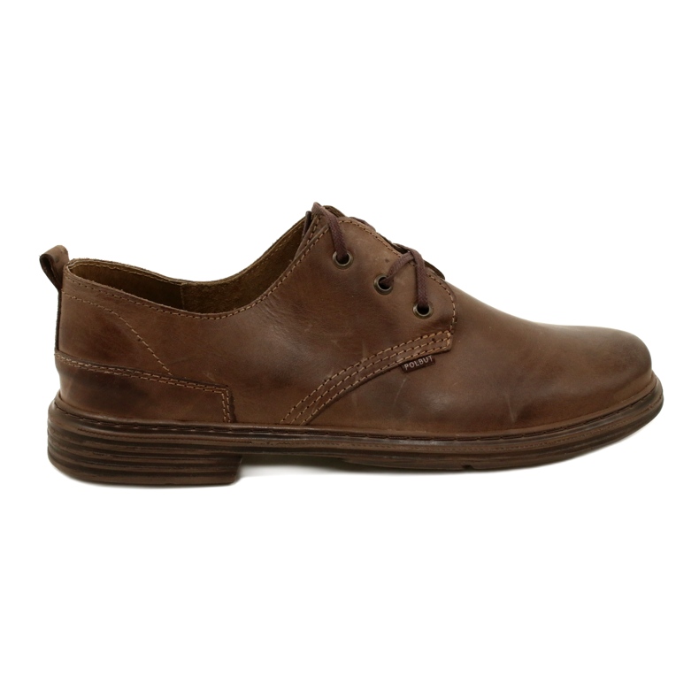 Polbut Sapatos de couro masculino 191k marrom castanho