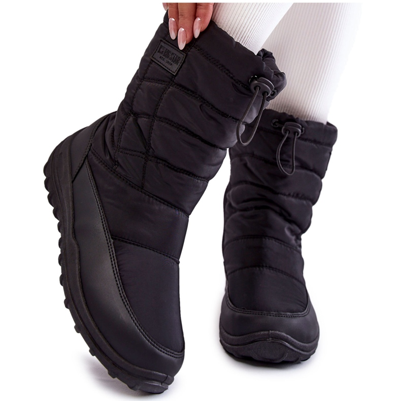 Botas femininas de neve de alta temperatura Big Star KK274599 preta preto