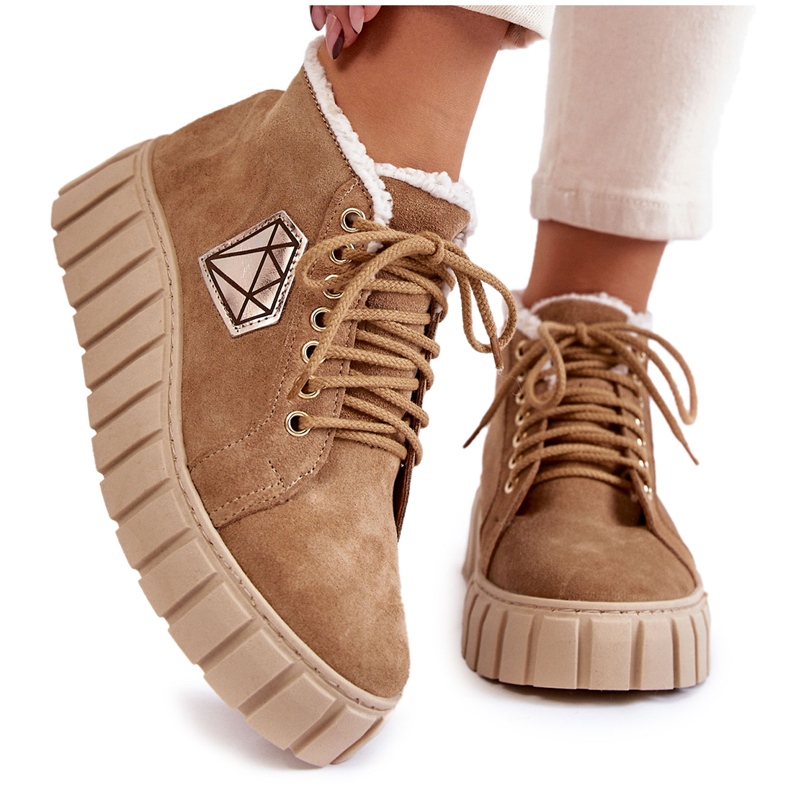 Lewski Shoes Tênis esportivos de camurça com amarração Lewski 3252 / N bege