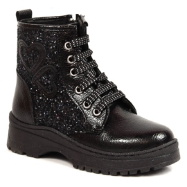 Botas para meninas com isolamento brocado preto Potocki