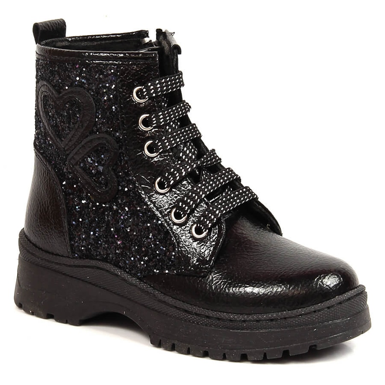 Botas para meninas com isolamento brocado preto Potocki Botas para meninas com isolamento brocado preto Potocki