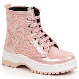 Botas de menina, envernizado e isolado rosa Potocki