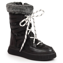 Sapatos de menina Potocki pretos com pelo