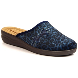 Chinelos Inblu azul marinho para mulher confortáveis ​​com estampa de leopardo
