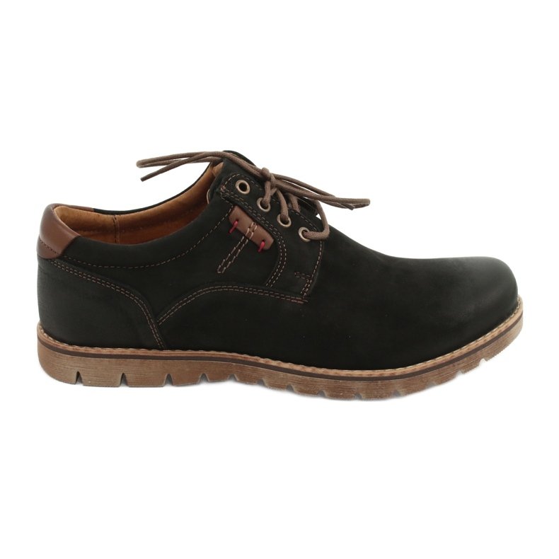Sapatos masculinos Riko 761 casuais com cadarço, pretos