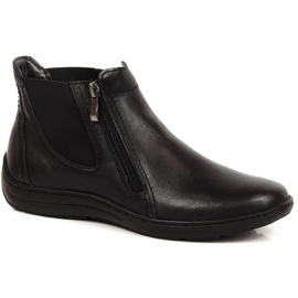 Botas de couro confortáveis ​​com zíper Łukbut W LUK1189A preto