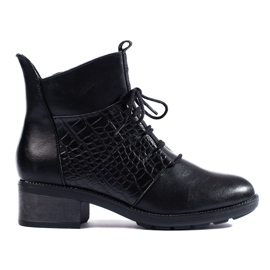 Botas elegantes Shelovet com atacadores para mulher preto