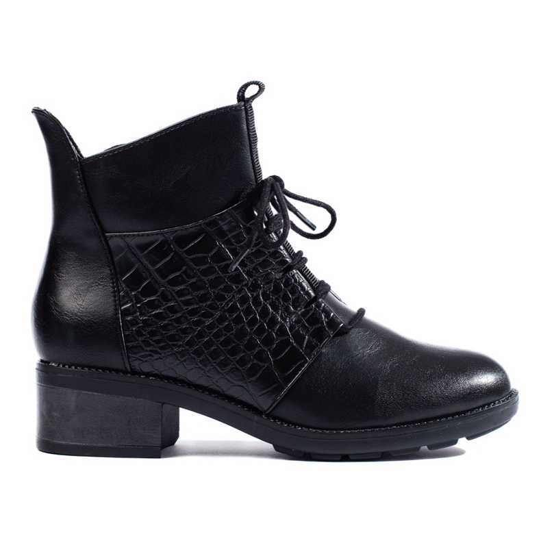 Botas elegantes Shelovet com atacadores para mulher preto