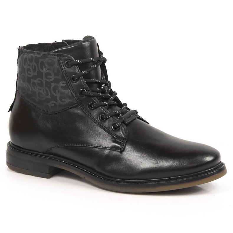 Botas masculinas de couro preto Bugatti KK153008