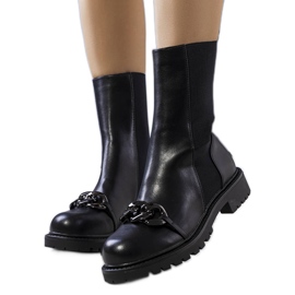 PA1 Botas pretas com corrente Tubre preto