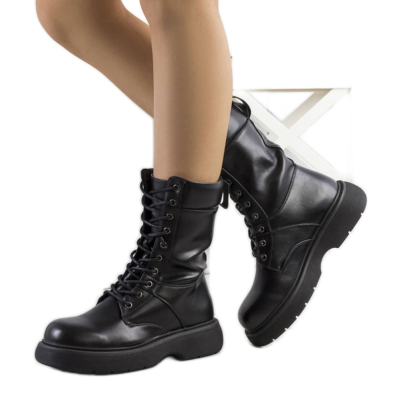 PA1 Botas femininas pretas Costel preto