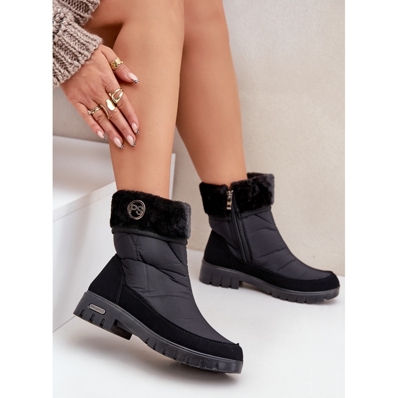 Botas de neve isoladas na moda feminina Progress PROGJ-21-13 preta preto