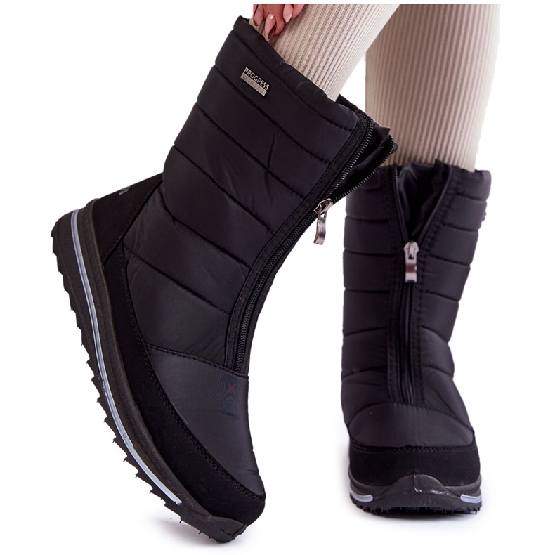 Botas de neve femininas leves e isolantes Progress PROGJ-22-129 Preto