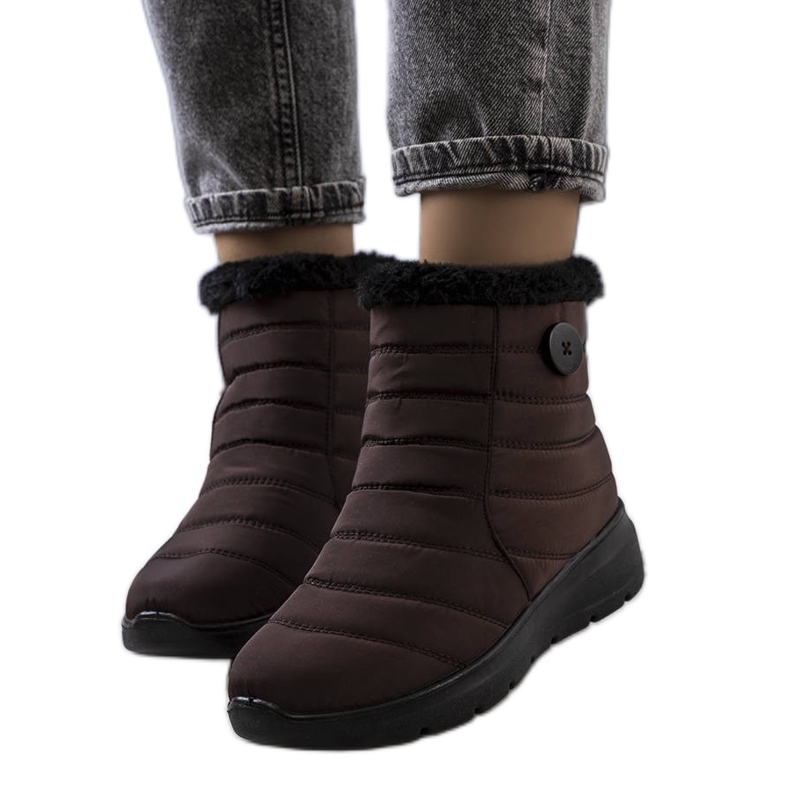 BM Botas acolchoadas castanhas Reign castanho