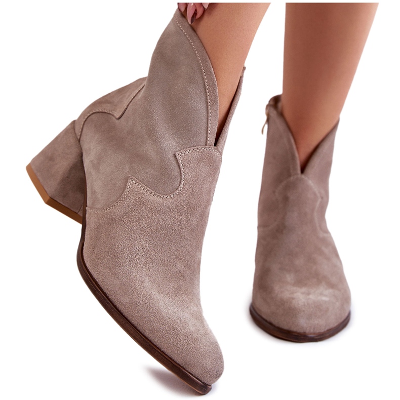 PA2 Botas de salto alto de camurça Bege Resso