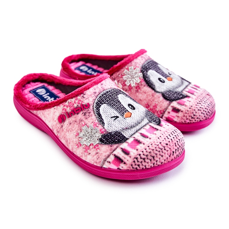 Chinelos femininos femininos pinguins inblu EC-81-023 rosa