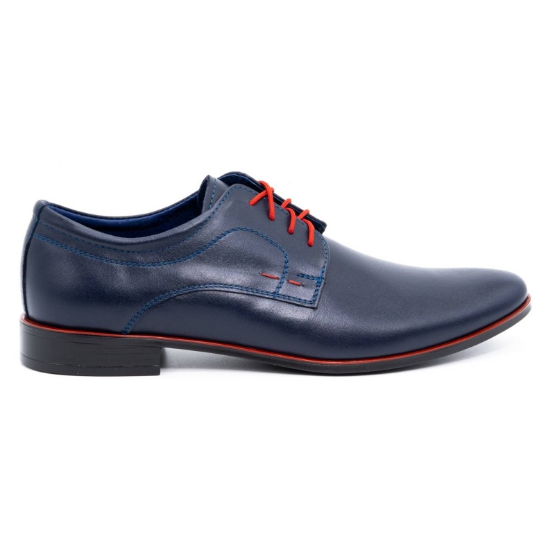 Olivier Sapatos formais de couro masculino 277 azul marinho