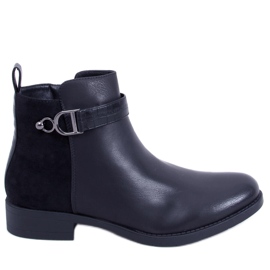 BM Botas Chelsea femininas de flor integral e camurça, Amil Black preto
