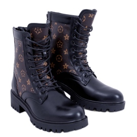 BM Botas de trabalho femininas Voice Black marrom preto