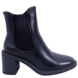 BM Bota de salto alto Clea Black clássico preto