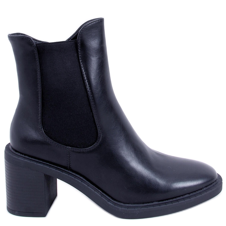 BM Bota de salto alto Clea Black clássico preto