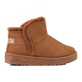 Botas de neve de mulher curtas castanhas Big Star KK274620 marrom