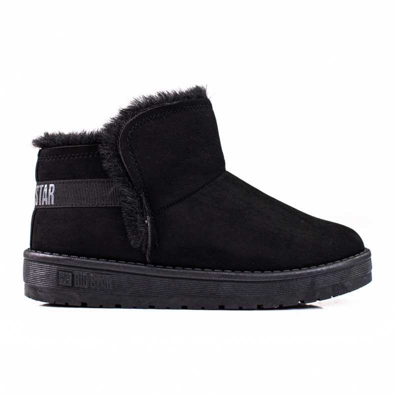 Botas de neve femininas curtas de camurça preta Big Star KK274622 preto