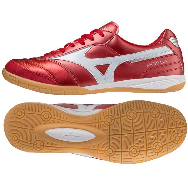 Chuteiras Mizuno Morelia Sala Elite Q1GA221060 vermelho laranjas e tintos