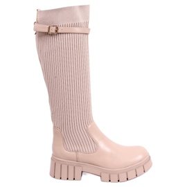 BM Botas de equitação com uma parte superior flexível Blow Taupe bege BM Botas de equitação com uma parte superior flexível Blow Taupe bege
