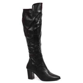 Botas quentes de mulher preta Filippo num poste decorativo preto