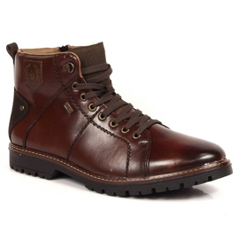 Botas de inverno impermeáveis para homens isoladas com lã de ovelha Rieker F3602-25 castanho Botas de inverno impermeáveis para homens isoladas com lã de ovelha Rieker F3602-25 castanho