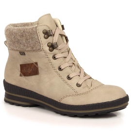 Botas femininas com isolamento bege à prova d'água e confortáveis Rieker Z2430-60 Botas femininas com isolamento bege à prova d'água e confortáveis Rieker Z2430-60