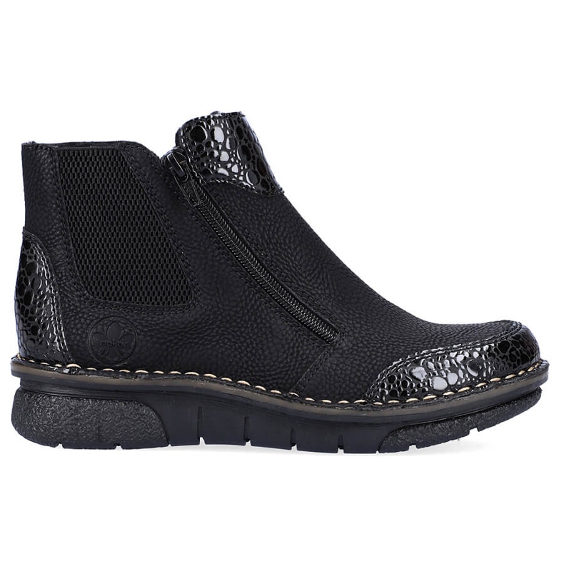 Botas femininas confortáveis ​​com isolamento preto Rieker 73355-00