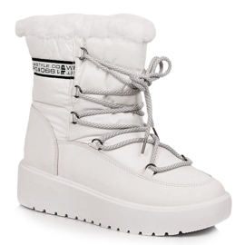 Botas de neve quentes de mulher Filippo brancas com atacadores branco